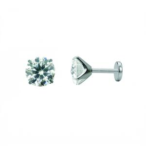TIVIA G23 Titanium Nap Earrings Flat Back Sleep Studs for Sensitive Ears Moissanite Push-Pin 18G Waterproof & Sweatproof