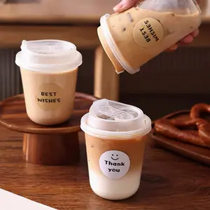 Disposable clear plastic cups -20 pieces - Disposable cold drink cups, suitable for fruit juices, slushies, etc