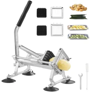 【Summervibes】VEVOR Commercial Vegetable Slicer,  , 1/4"+3/8"+1/2" Fruit Slicer, Stainless Steel and Aluminum Alloy Vegetable Cutter Slicer Machine, Manual Slicer with Non-slip Feet, for Radishes, Onions, Potatoes Kitchen Utensils