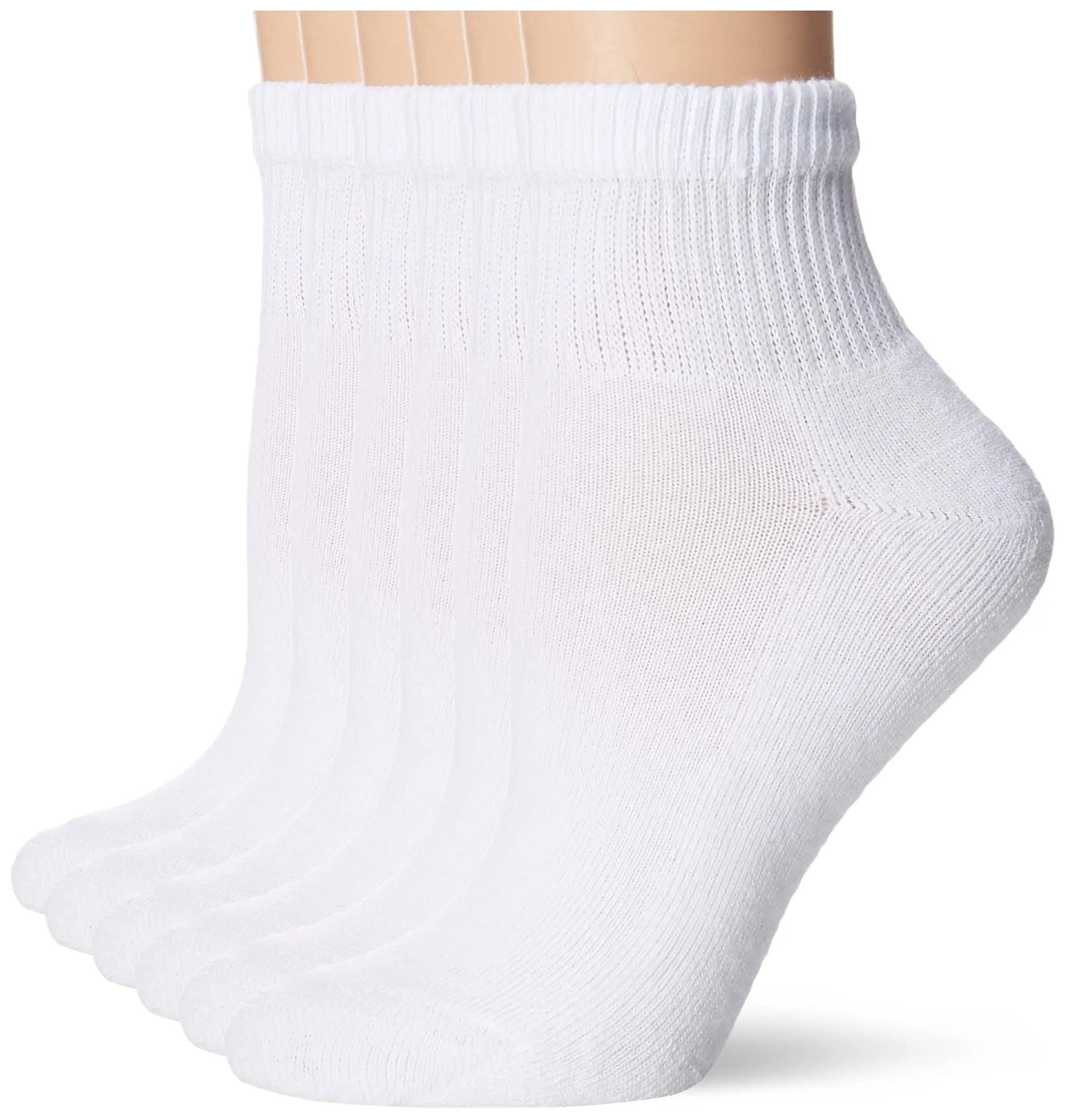 Hanes womens Ankle Socks, Comfort Toe Seamed, White & Black Available, 6-pack