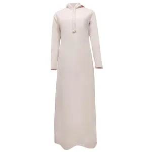 Women's Islamic Winter Hooded Peach Ponte roma Abaya