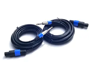 2pack 20 ft Speakon to 1/4" Male Speaker Cables, Professional Audio Amplifier 14AWG