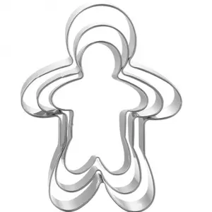 3pcs Large Heavy-Duty Commercial-Grade Suitable for Christmas Gingerbread for Man Biscuit Mold - 430 Stainless Steel Baking Mold with Edges for DIY Gingerbread House, Cookie Decorating, Party Baking - Durable & Reusable Cookie Cutters Home