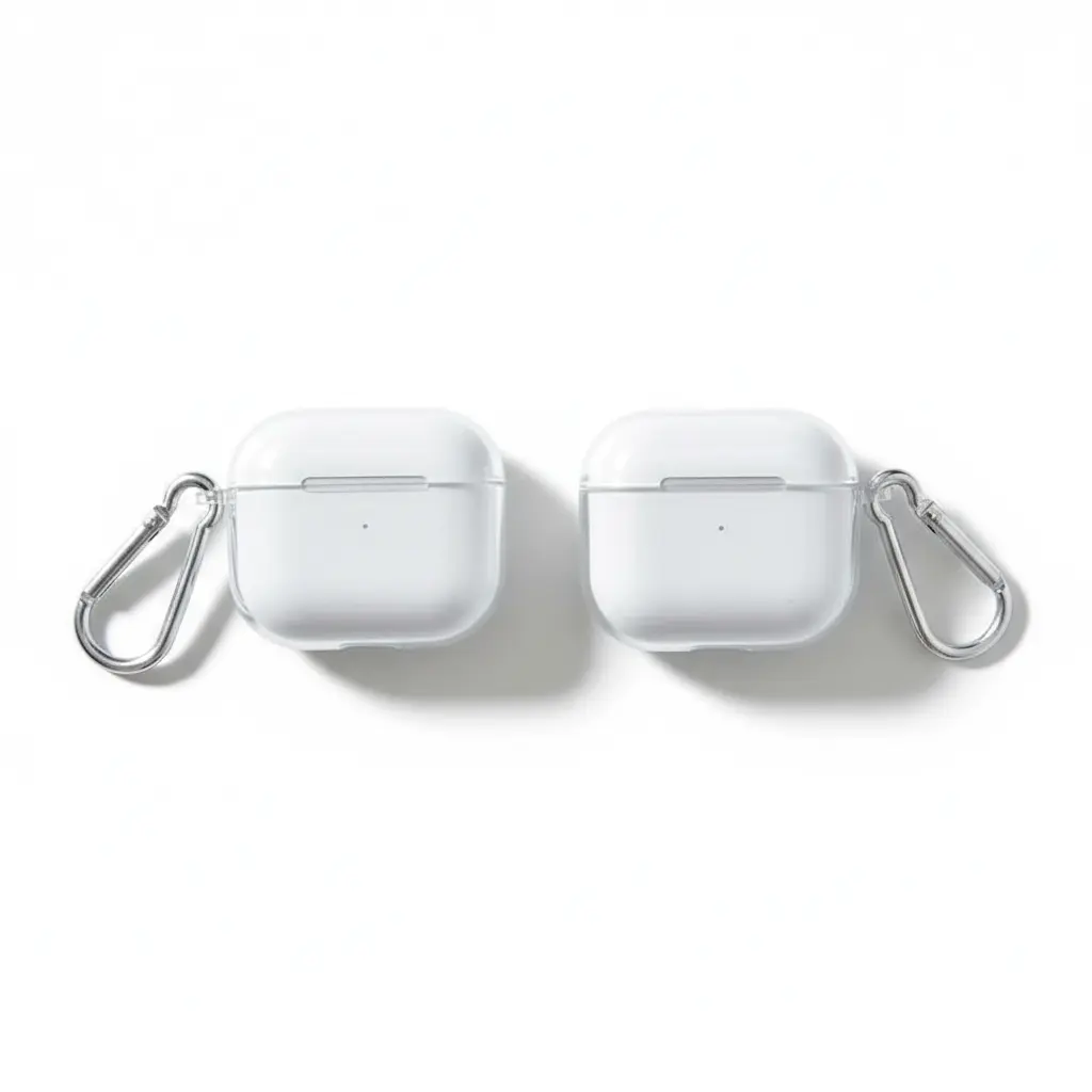 High-Quality Transparent Plastic Protective Case for AirPods Gen 1 In-Ear Wireless Headphones - Headphone Accessories with Compact Fit, Easy to Carry Holder Hook, Enhanced Protection