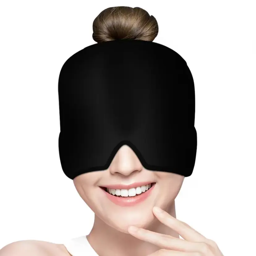 Migraine Relief Cap for Adults - Flexible Soft Gel Head Wrap with Thermal Hot Cold Therapy, Wearable Headache Relief Ice Pack & Night Sleep Aid Mask, Sleep Aid Products, Instant Pain Relief