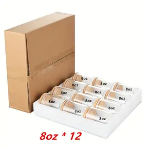 12 Pack 8oz Bamboo Lid Round Glass Jars, Food Storage Containers, Food Storage Organizer, DIY Candle Jars, Multi-Purpose High Borosilicate Material