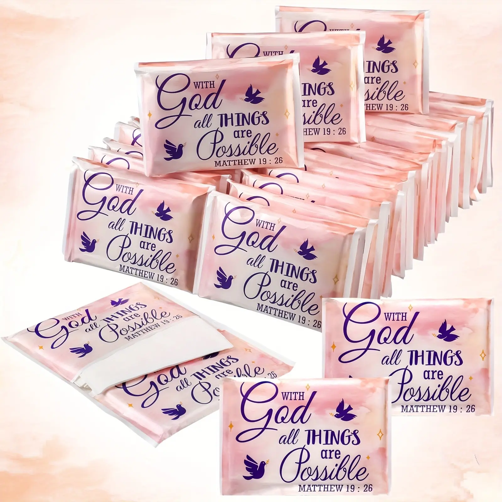 60 Pack Pocket-Sized Mini Tissues - 3-Ply Travel Packs with Bird Design for Weddings, Xmas, Graduation & Breast Cancer Events - Compact Facial Tissues Suitable for Guests, Wallet-Sized Portable Tissue Boxes