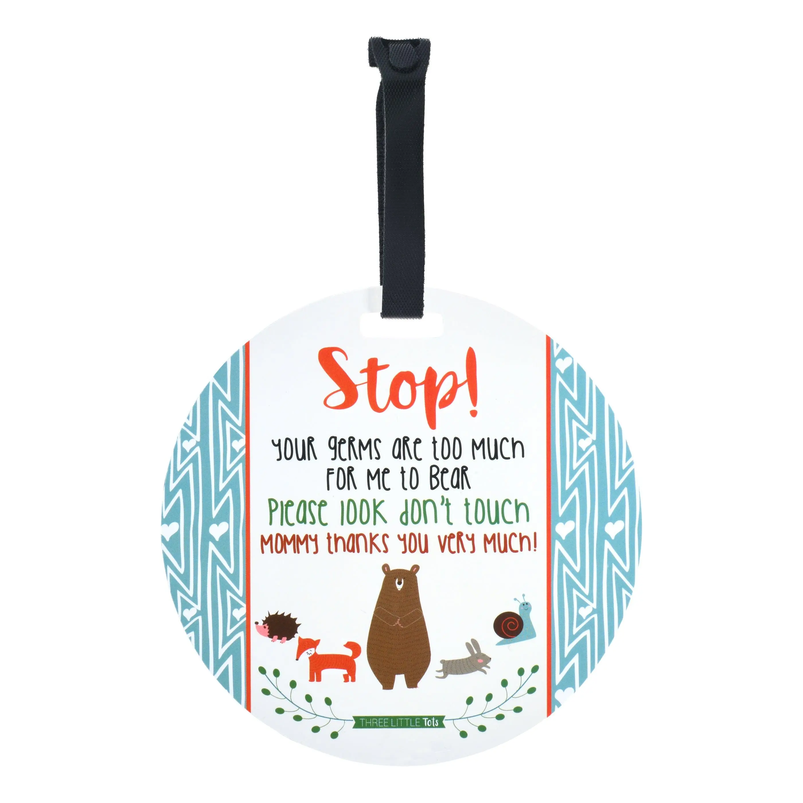 Three Little Tots Woodland Animals Please No Touching My Newborn Car Seat Sign Tag