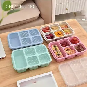 Portable Snack Box with Lid, Leak-Proof Food Storage Container, Fruit Containers, Leakproof Bento Box, Ideal for Work, Travel, Camping, Picnic, Perfect Christmas Gift
