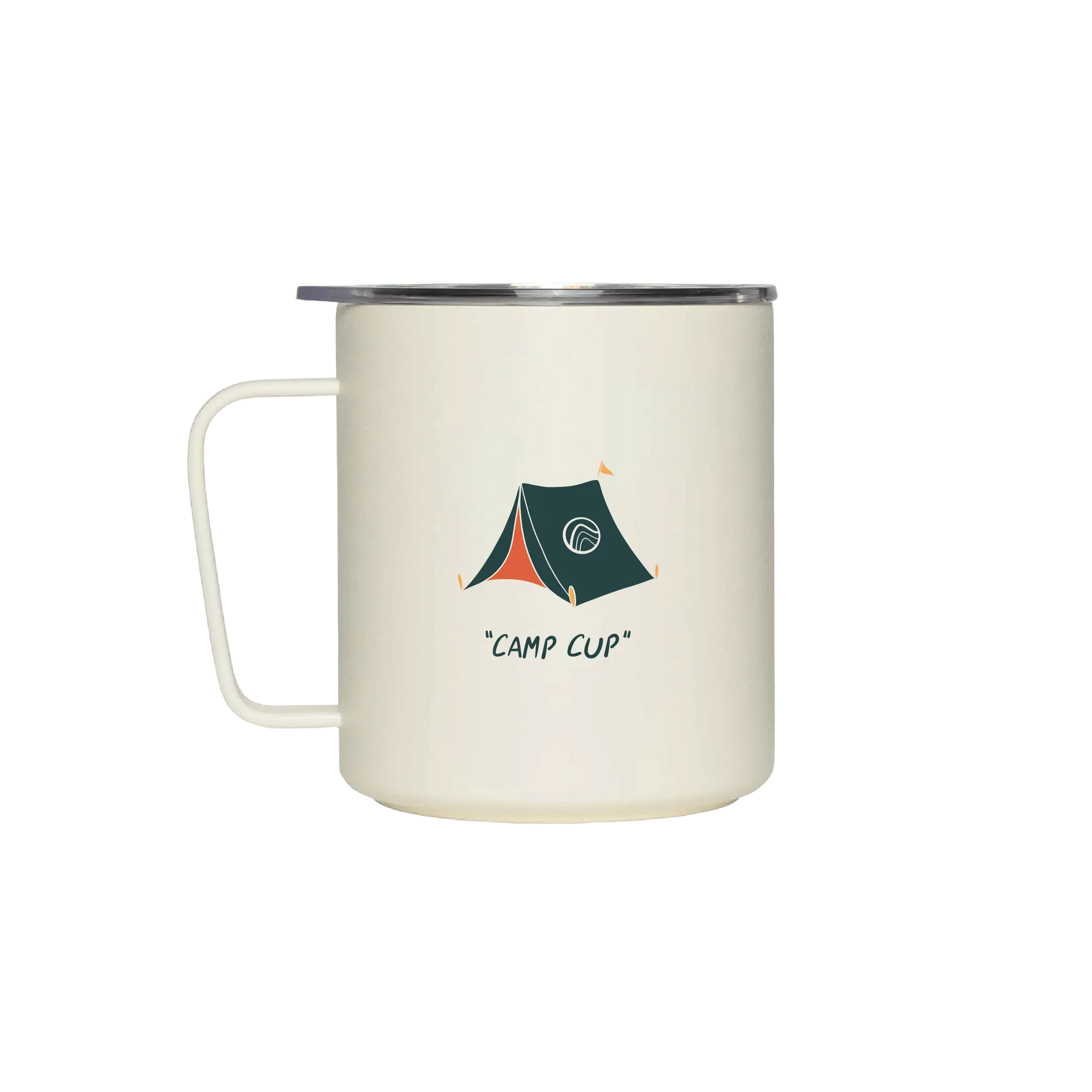 12oz Classic "In Tents" Printed Insulated Camp Tumbler, Durable Portable Reusable Stainless Steel Coffee Mug with Press-fit Lid, Vacuum Insulation, Powder Coat Finish for Camping & Hiking Use