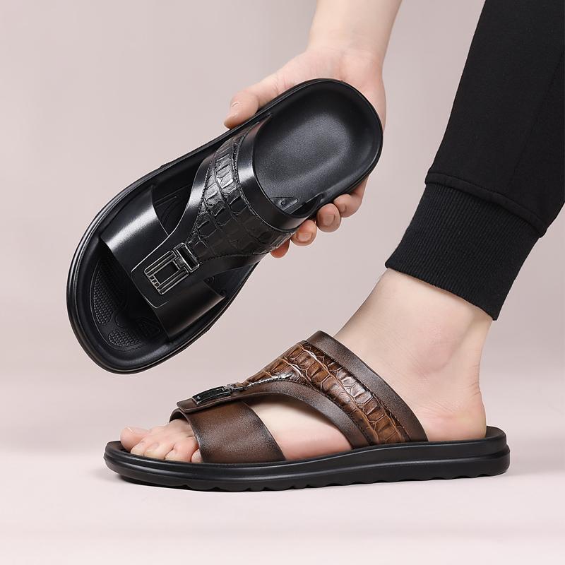 Men’s Summer New Non-Slip Outdoor Casual Business Slide Sandals  Flipflop Footwear Bathroom Lounge Slides and Beach Slides