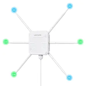 WAVLINK AX3000 Outdoor WiFi 6 Extender Dual Band 6x7dBi Antennas IP67 Waterproof 300M Coverage for Garage Yard RV Farm with Mesh Technology and 4 Modes access point Wifi Signal Booster