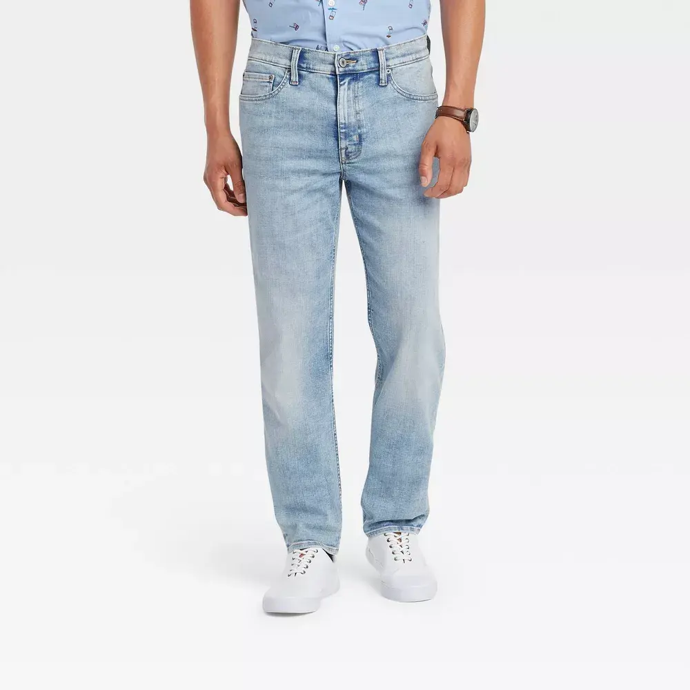 Men's Slim Straight Fit Jeans - Goodfellow & Co Light Blue 34x34