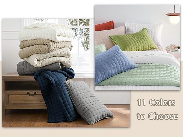 【Back to School】WDCOZY Cross-Stitch Design Quilt Bedding Set – California King/King/Queen/Twin, 2 Pillow Shams, Lightweight Soft Bedspread/Coverlet, All-Season Summer Luxury，Bedspread Summer,back to school,back to school shopping,home decor