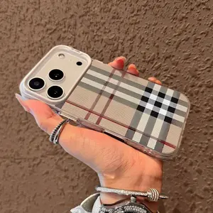 retro plaid Shockproof phone case, suitable for iPhone 17 Pro Max 17Air 11 12 13 14 15 16 Pro Max Plus protective case, affordable price, anti drop retro high-end Sitka