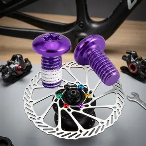 High-Strength Alloy Steel Bike Disc Brake T25 Torx Bolts, M5x10mm Brake Mounting Screws for Road & Mountain Bike Upgrades, Universal Disc Brake Anti-Loose Installation Kit, Corrosion-Resistant Brake Rotor Repair Tools, Standardized Bike Part Set