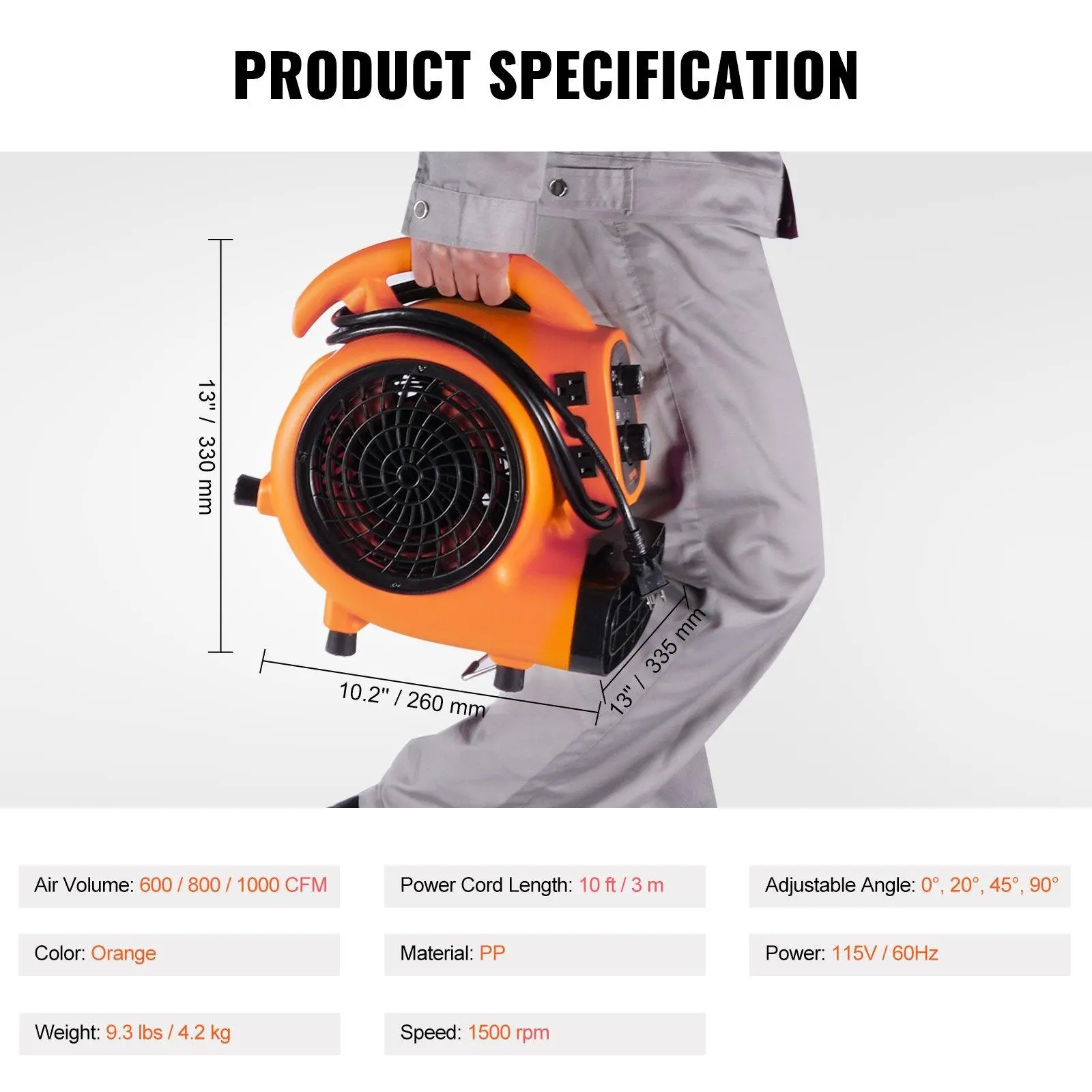4 Adjustable Angle - 1450RPM
