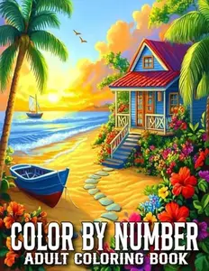 Color By Number Coloring Book For Adult: Large Print Color By Number Coloring Book With Easy 50 Color By Number Adult Coloring Pages of ... ... Butterfly, Birds, Animals and More
