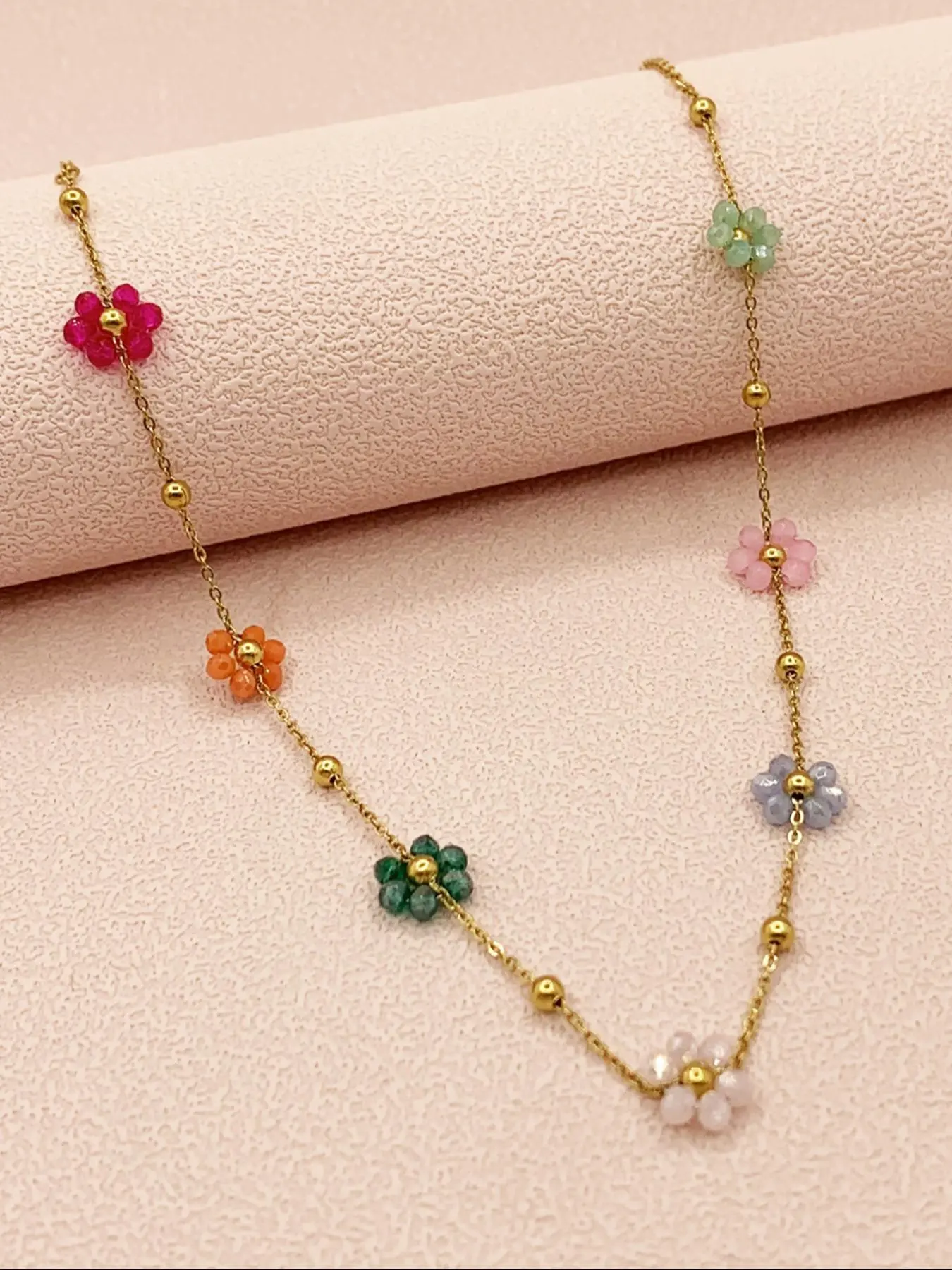 Boho Style Flower Decor Necklace, Clavicle Chain Necklace, Casual Versatile Fashion Accessories for Women, Minimalist Cute Jewelry Gift, Goddess Necklace, Clavicular Necklace, Collarbone Chain, Decorative Necklace, Fashion Accessory Necklace