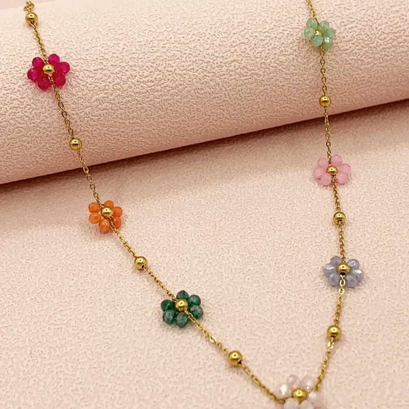 Boho Style Flower Decor Necklace, Clavicle Chain Necklace, Casual Versatile Fashion Accessories for Women, Minimalist Cute Jewelry Gift, Goddess Necklace, Clavicular Necklace, Collarbone Chain, Decorative Necklace, Fashion Accessory Necklace