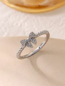 Elegant Bow Zirconia Ring for Women, Elegant Everyday Ring, Perfect Gift for Wife Girlfriend, Fashionable Jewelry Accessory, Exquisite Trendy Ring, Bow Decor Ring, Beautiful Rings