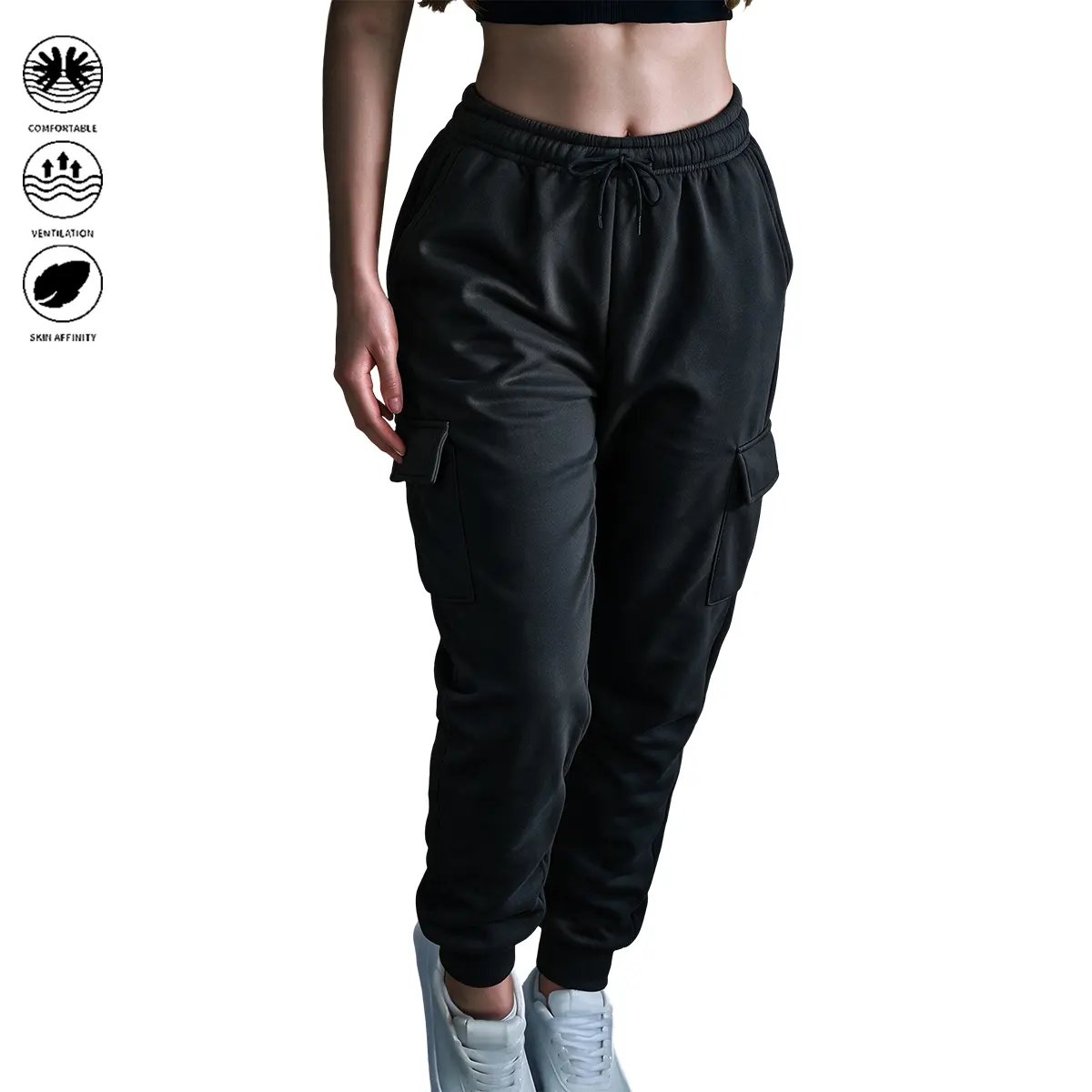 JOGWAVE Women’s High-Waisted Wide-Leg Pants – Soft and stretchy, with pockets; women’s casual pants for stylish everyday wear; straight-leg pants; gym outfits; breathable, lightweight women’s activewear; fitness and outdoor sports pants; loose-fit athleti