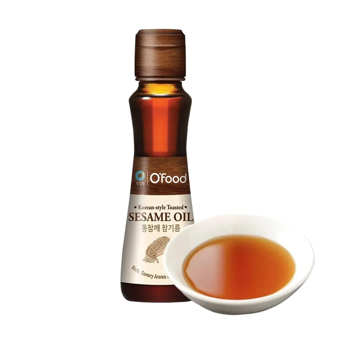 O'Food Korean Sesame Oil 160ml - Toasted Flavor for Cooking, Noodles, Dipping & Salad Dressing