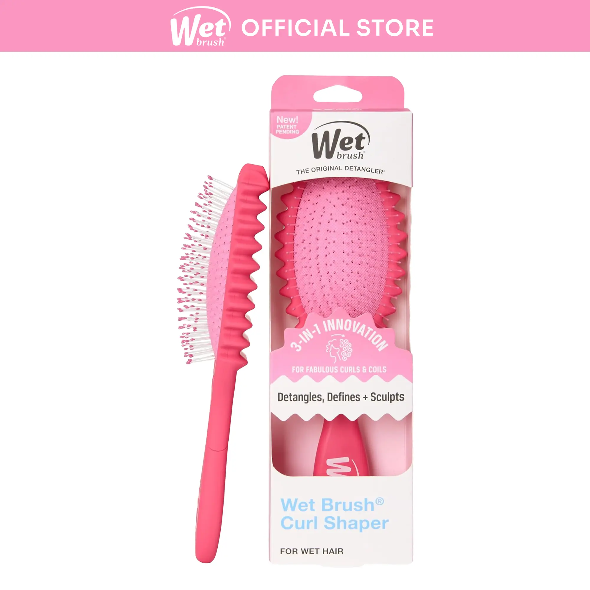Wet Brush Curl Shaper | Detangler, Defines & Enhances Curls, Anti-breakage