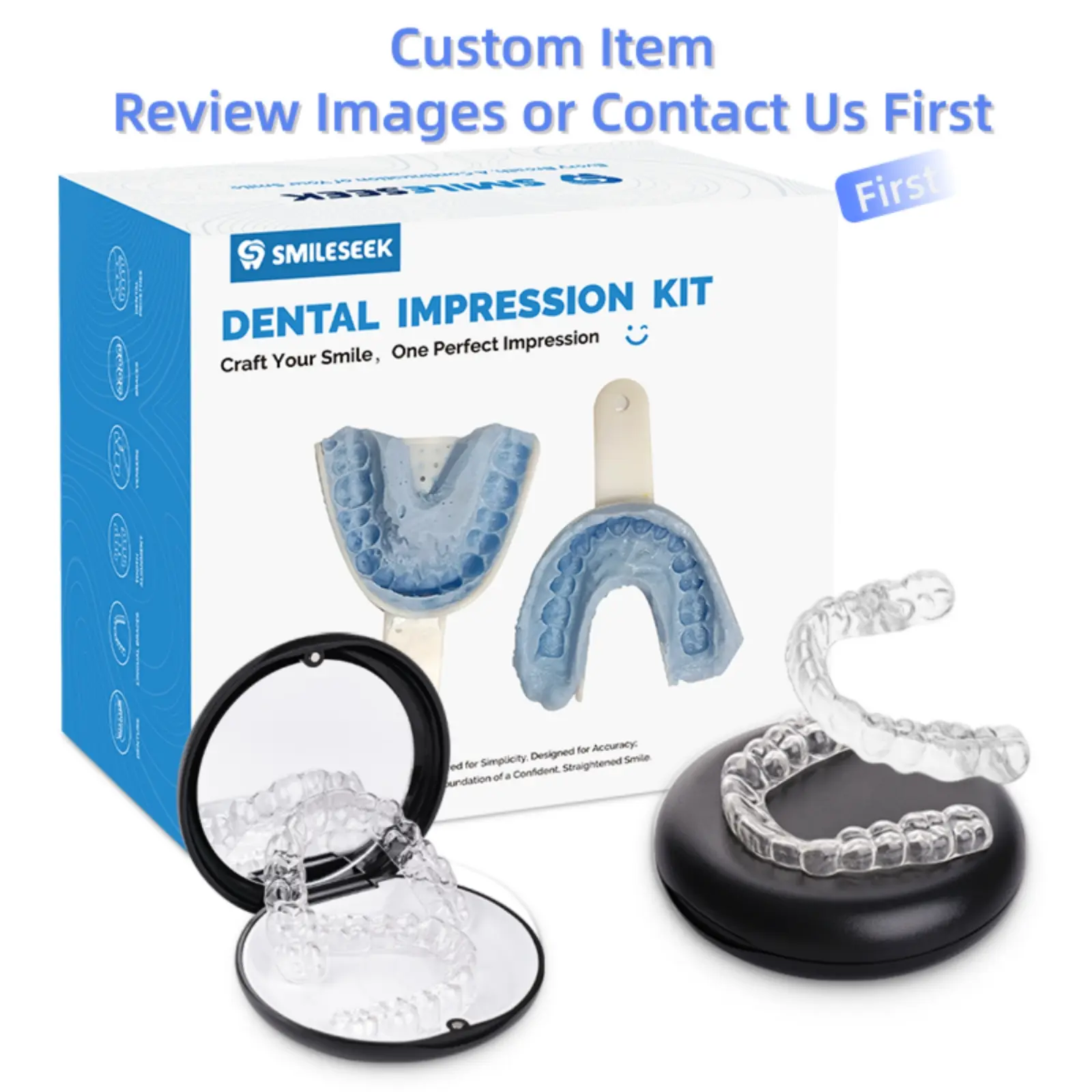 Smileseek Moldable Teeth Retainer Set - Upper & Lower, BPA-Free, Precision-Fit, Nearly Invisible for Adults, Post-Braces Retention, Day/Night Wear | Orthodontic Retainer Accessory, Mold