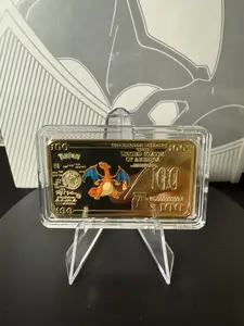 Pokemon Card and Collectible Charizard Gold-Plated Bullion Bar W/ Display Box - Guaranteed Vintage Card