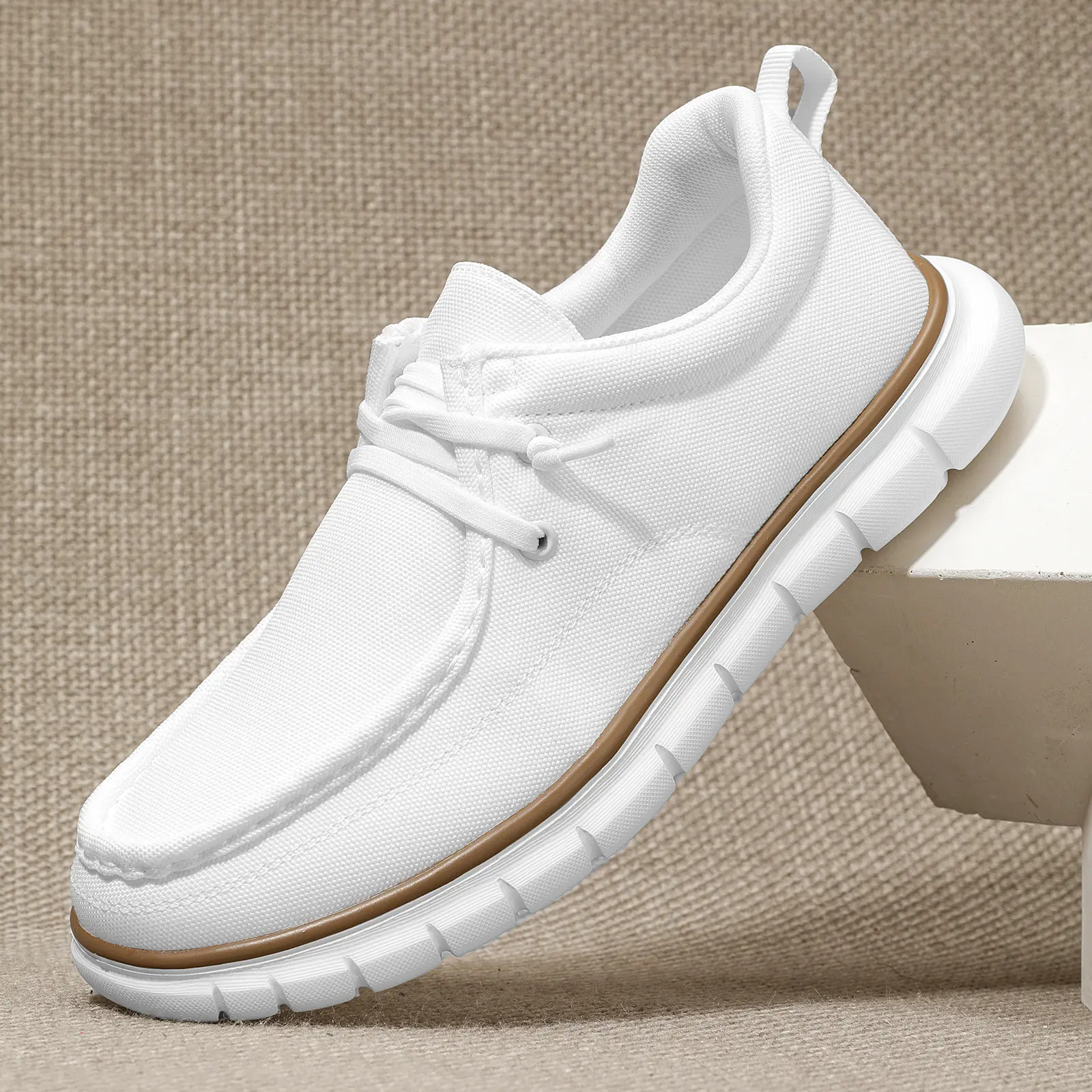 Men's Casual Knit Slip-On Loafers Lightweight Breathable Mesh Walking Shoes Comfortable Non-Slip Driving Moccasins Boat Shoes with Elastic Laces Footwear Boy Slipon Flat