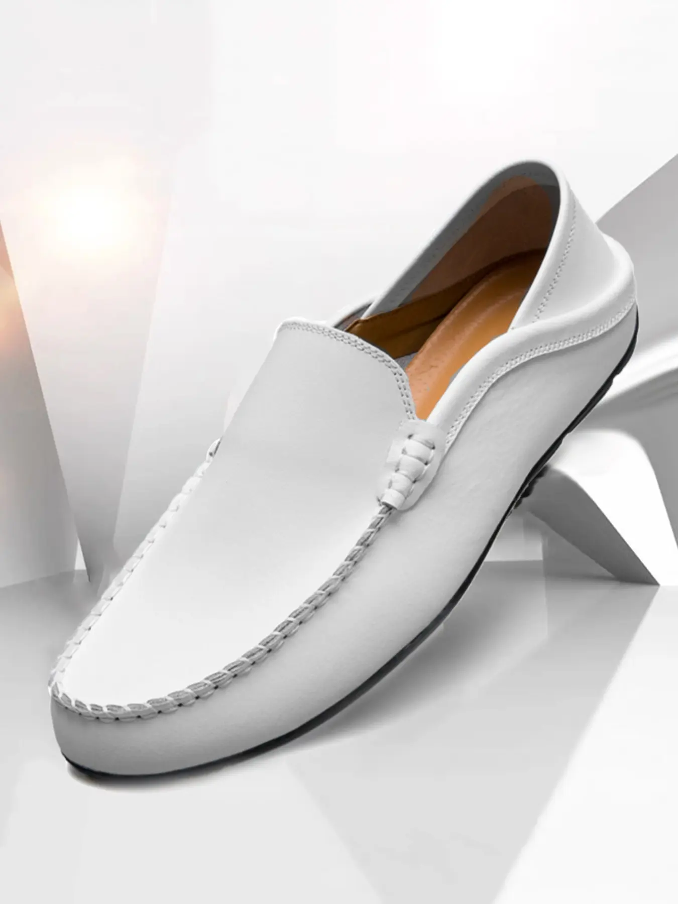 Men's Office Loafers Driving Moccasins Slip-Ons Flat Lightweight Breathable Non-Slip Microfiber Leather Casual Business Walking Shoes Footwear for Office Work Daily Wear All Seasons Big Size 10 10.5 11 11.5 12