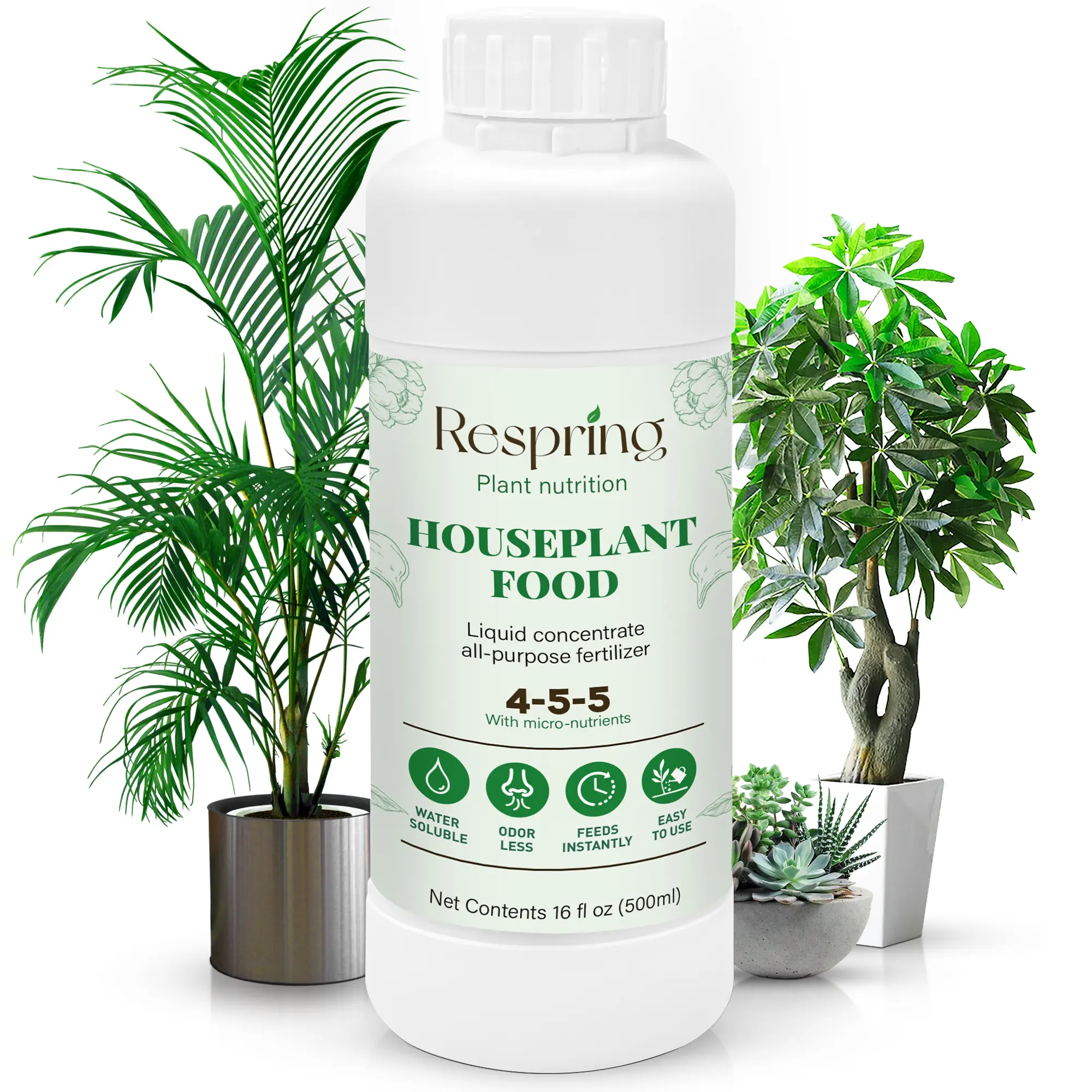 Concentrated Indoor Plant Nutrient Solution - 16 oz Universal Liquid Fertilizer for All Indoor Potted Plants, Simple Easy-to-Use Formula for Healthy Growth