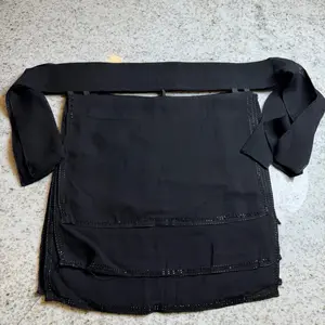 Three Layers Niqab - Black Fabric with Adjustable Straps for Comfort and Style