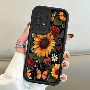Phone Case: Light Luxury Elegant Sunflower Rose Premium Pattern Phone Case Suitable for Samsung Galaxy S26 S25 S24 S23 S22 S21 Fe Plus Ultra A13 A14 A15 A16 A17 A33 A34 A35 A36 A52 A53 A54 Note20