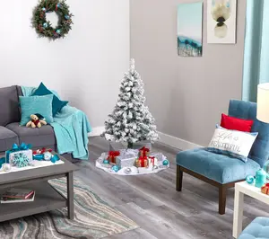 Nearly Natural 4-ft Flocked Rock Springs Christmas Tree