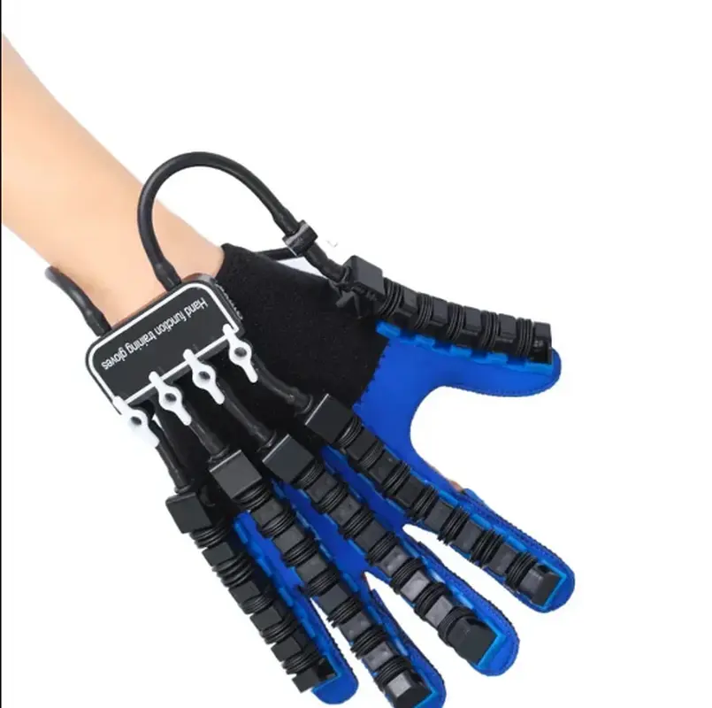 Rehabilitation Robot Gloves - Adjustable Ergonomic Orthopedic Arm Hand & Finger Supports, Flexible Soft Fabric Pair for Left & Right, Easy-to-Operate Therapy Device for Hemiplegia Stroke Patients, Neural Rehabilitation Grip Training for Home or Clinic Use