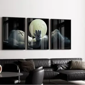 Kaws Poster Set of 3 Minimalist Hypebeast Kaws Figure Poster, Kaws Wall Art, Hypebeast Toy Unframed