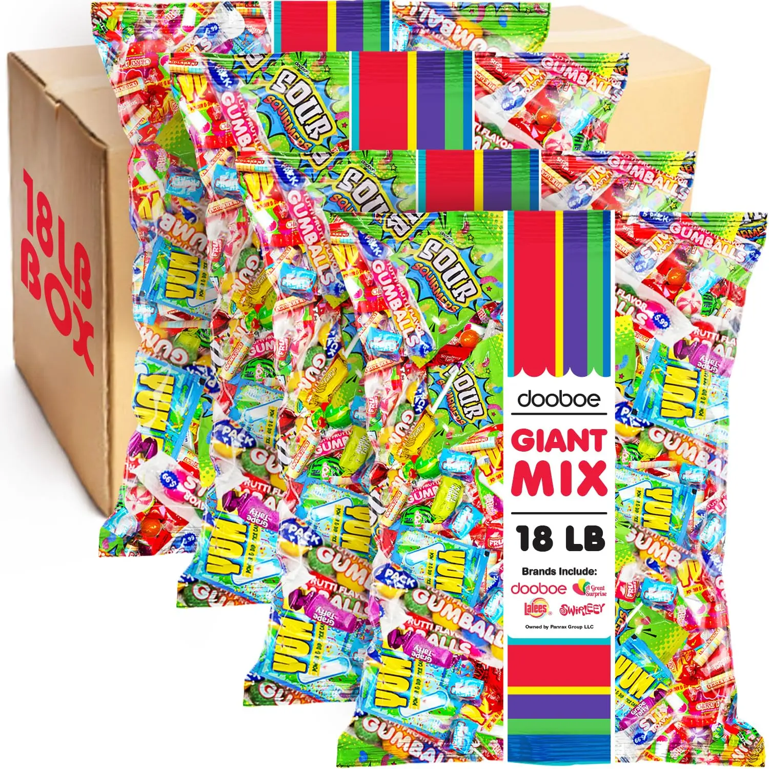Dooboe Parade Throws Bulk Candy - Wholesale Big Bulk Candies - Individually Wrapped Candies - Schools, Offices, Teachers' Rewards, Claw Machine (18 Pounds)