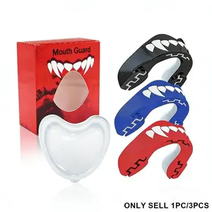 1PC/3PCS Sports Mouth Guard Double Layer Shock Absorption Design, Comfortable Fit with Storage Case for Boxing Training Athletes, V,Must-Have Geariral, Mouthguards