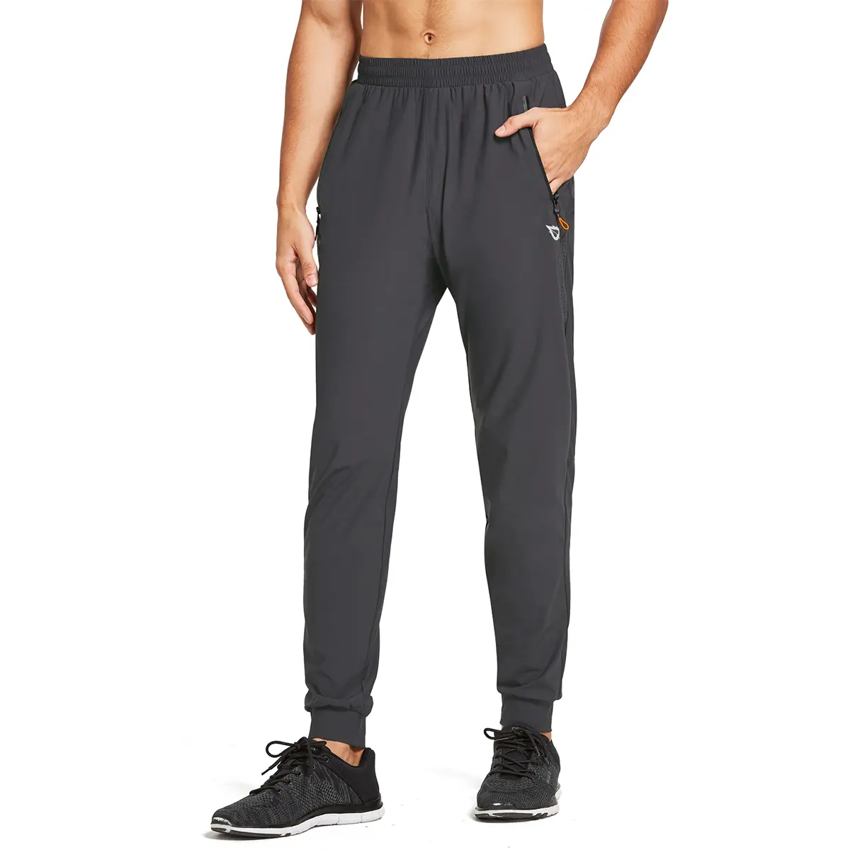 baleaf Men's Tapered Athletic Joggers, Lightweight Quick-Drying Performance Pants with Zipper Pockets for Running and Training, Tapered Sweatpants, Performance Tech Joggers