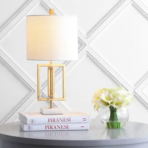 JONATHAN Y Anya Metal/Marble LED Table Lamp , for bedroom, living room, foyer, hallways, dining room, dorms