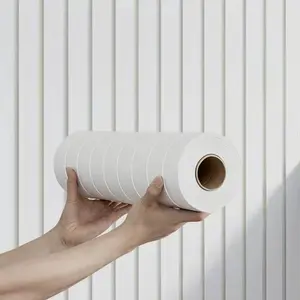 1 roll of waterproof wood grain wall sticker, self-adhesive foam 4mm thick 3D wallpaper roll, easy to clean and cut, suitable for home decoration, living room, bedroom, dining room and ceiling decoration,