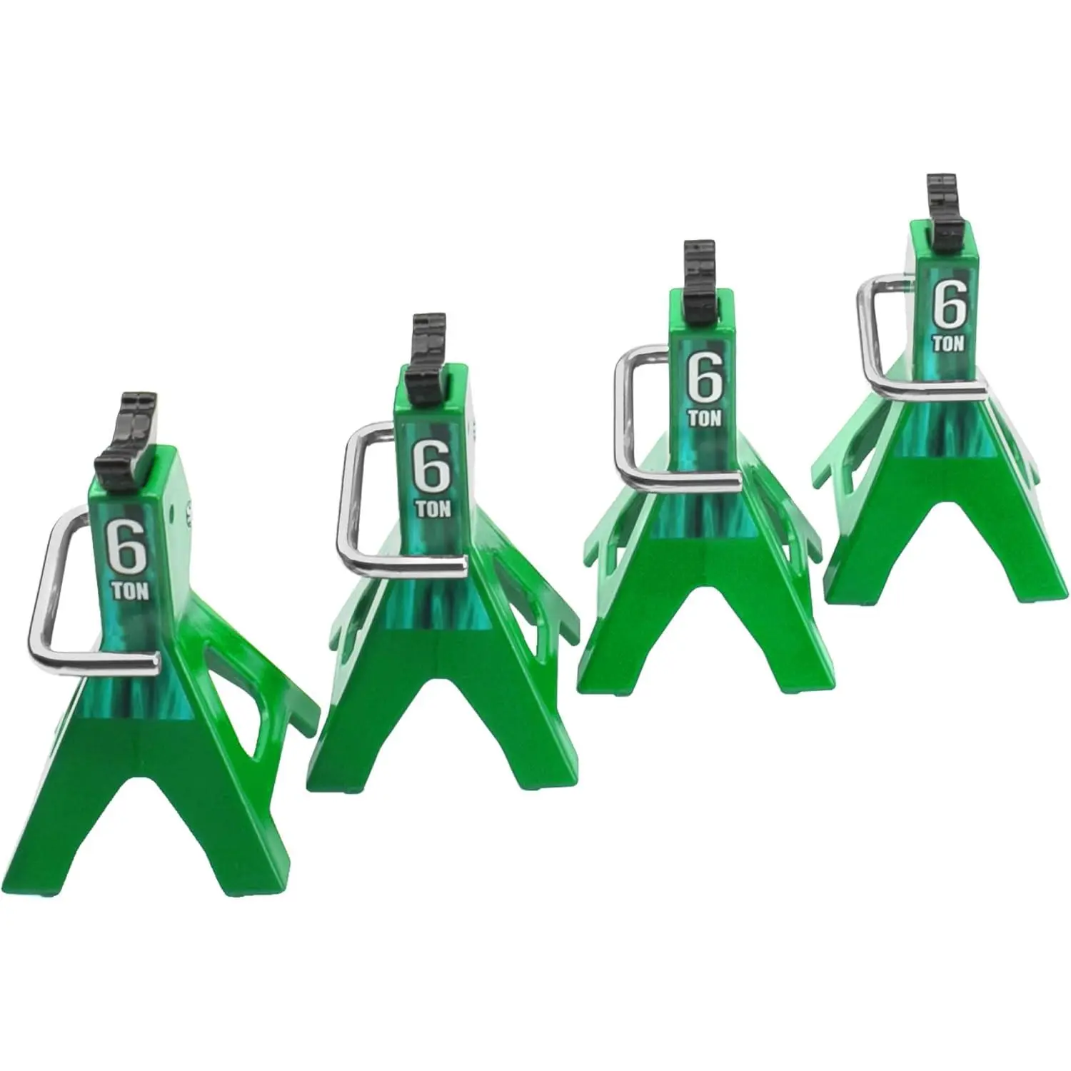 4 count  1/10 RC Scale  Decoration Metal RC Jack  Stands  Compatible with Traxxas TRX4 Axial SCX10 RC4WD Tamiya CC01 D90 HPI HSP 1/10 RC Climbing Crawler  (Green)