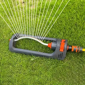 Automatic Oscillating Sprinkler with 19 Hole Adjustable Watering System – Lawn and Garden Sprinkler with Universal Hose Connector, Even Coverage for Yard, Patio, Grass, Durable Plastic, No Battery Required, Easy Setup Outdoor Watering Tool
