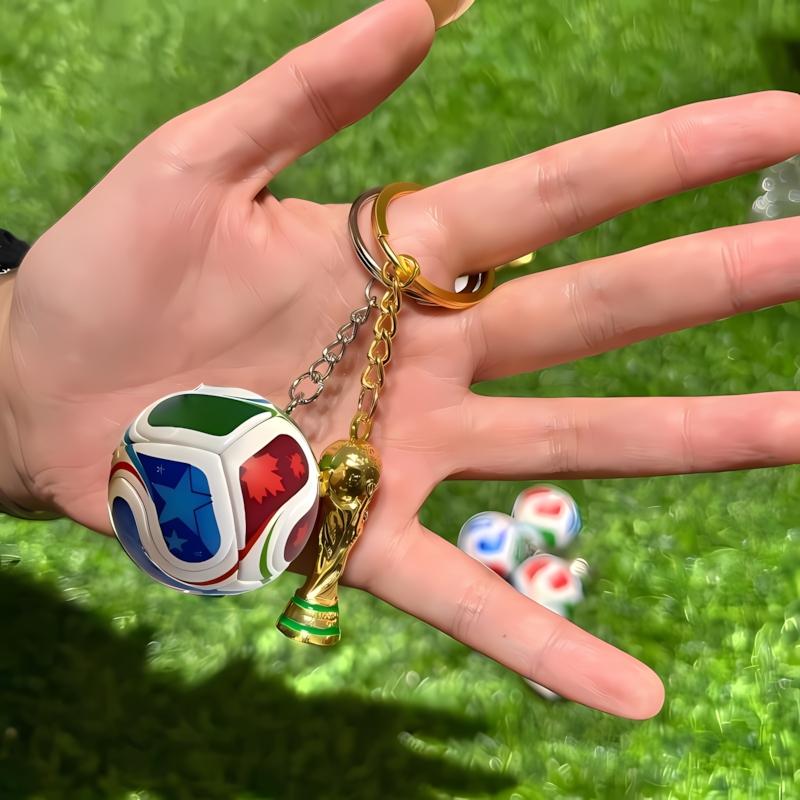 Soccer Trophy Keychain Set, Sports Fan Souvenir Accessories, Ideal Holiday Decor & Party Supplies for Celebrations