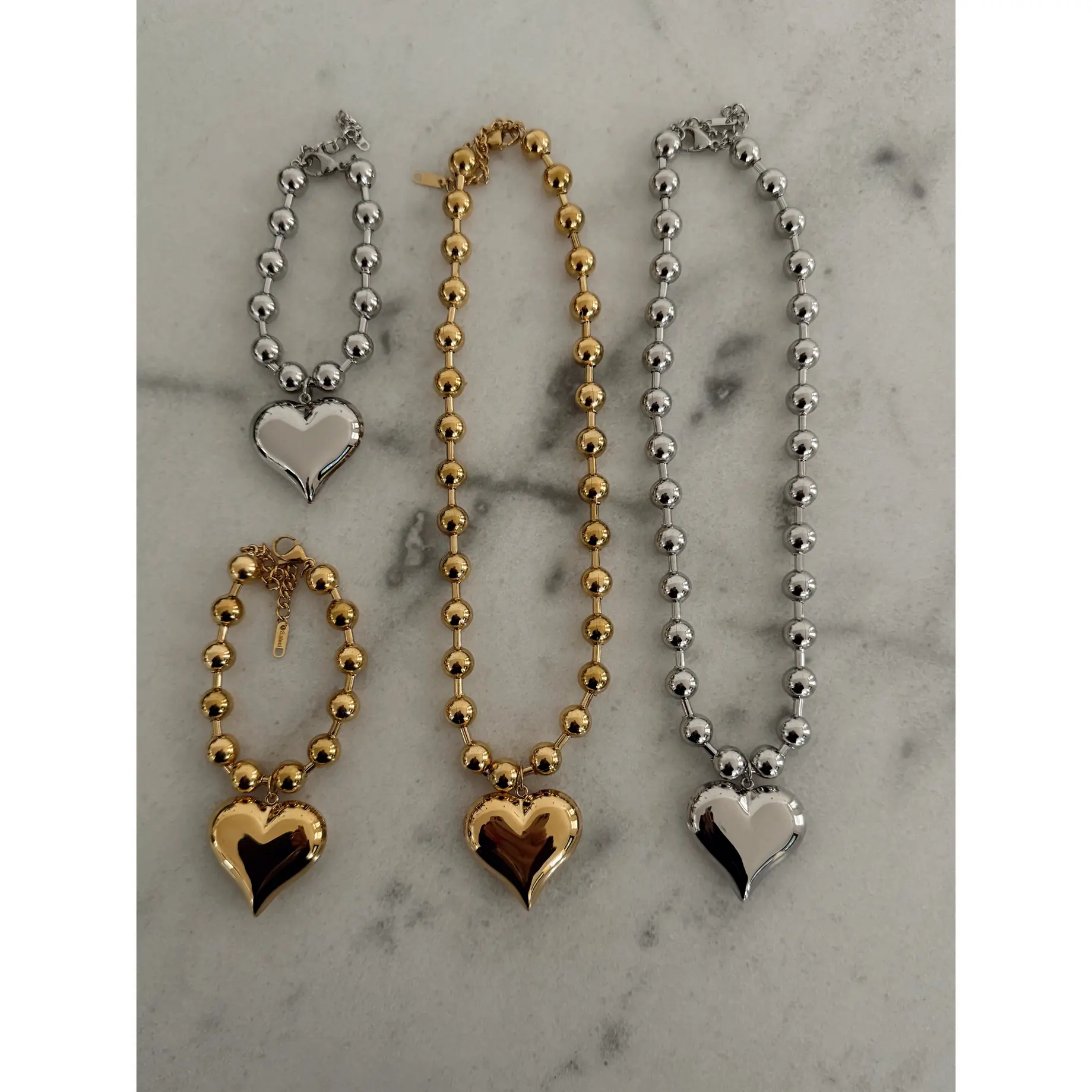Unisex Silver Bubble Heart Costume Jewelry Bangle - Adjustable Size 7-9 in, Water Resistant, Lifetime Warranty, Note: Choking Hazard Small Parts
