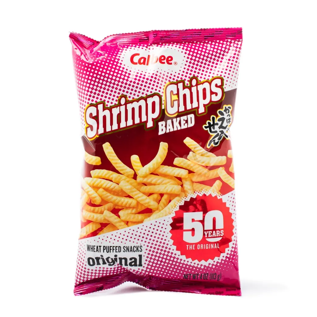 Calbee Shrimp Chips Snack, Baked & Crunchy, Wheat Flour & Shrimp Ingredients