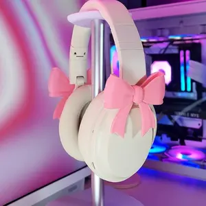 2 counts Bow Decorated Earphone Accessories Set, Cute Silicone Butterfly Knot Fashionable Headset Parts, Gamer Gift for Her Women