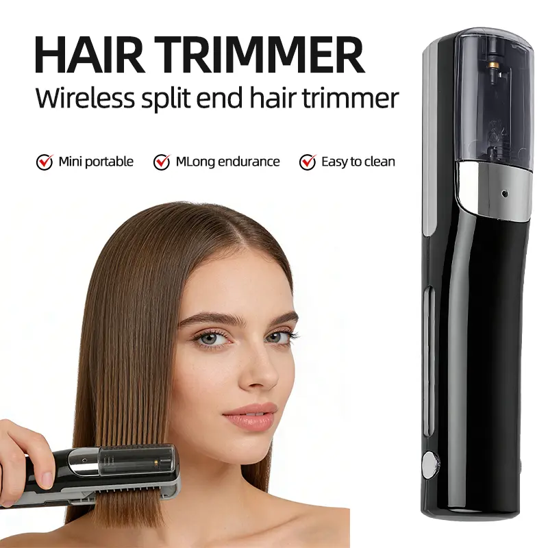 USB rechargeable cordless hair styler and split end trimmer, suitable for damaged hair care, portable low-voltage hairstyling tool ideal for travel use